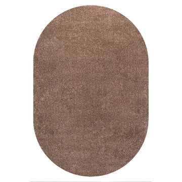 Haze Solid Low-Pile Area Rug Brown